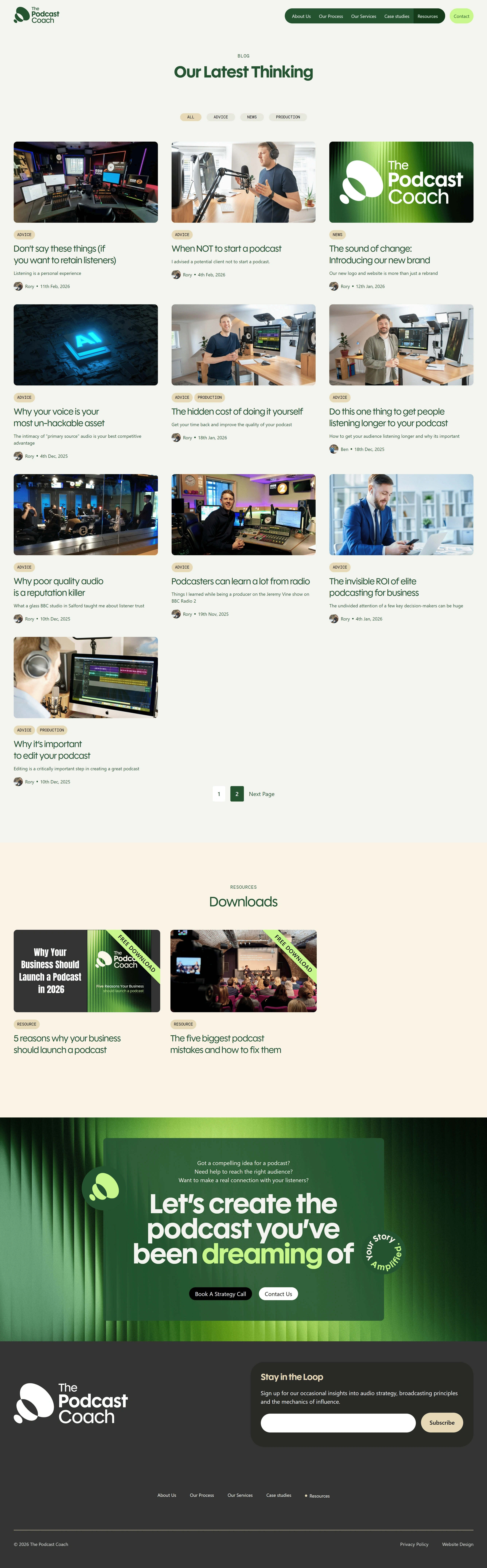 The Podcast Coach Блог The Podcast Coach, тематика — Агентство , цвета — Белый, Черный, Серый, стиль — Корпоративный, Минимализм, типографика — Без засечек