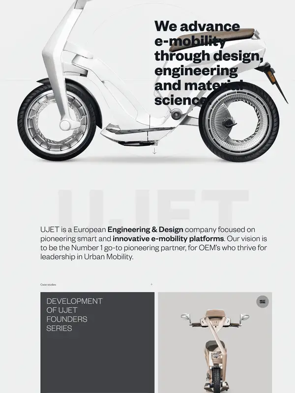 Продукт Ujet, тематика — Другое, цвета — Белый, Черный, Серый, стиль — Корпоративный, Минимализм, типографика — Без засечек, Декоративные