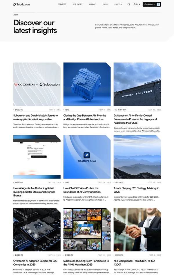 Новости Subduxion, тематика — IT и программное обеспечение, цвета — Белый, Черный, Серый, стиль — Корпоративный, типографика — Без засечек