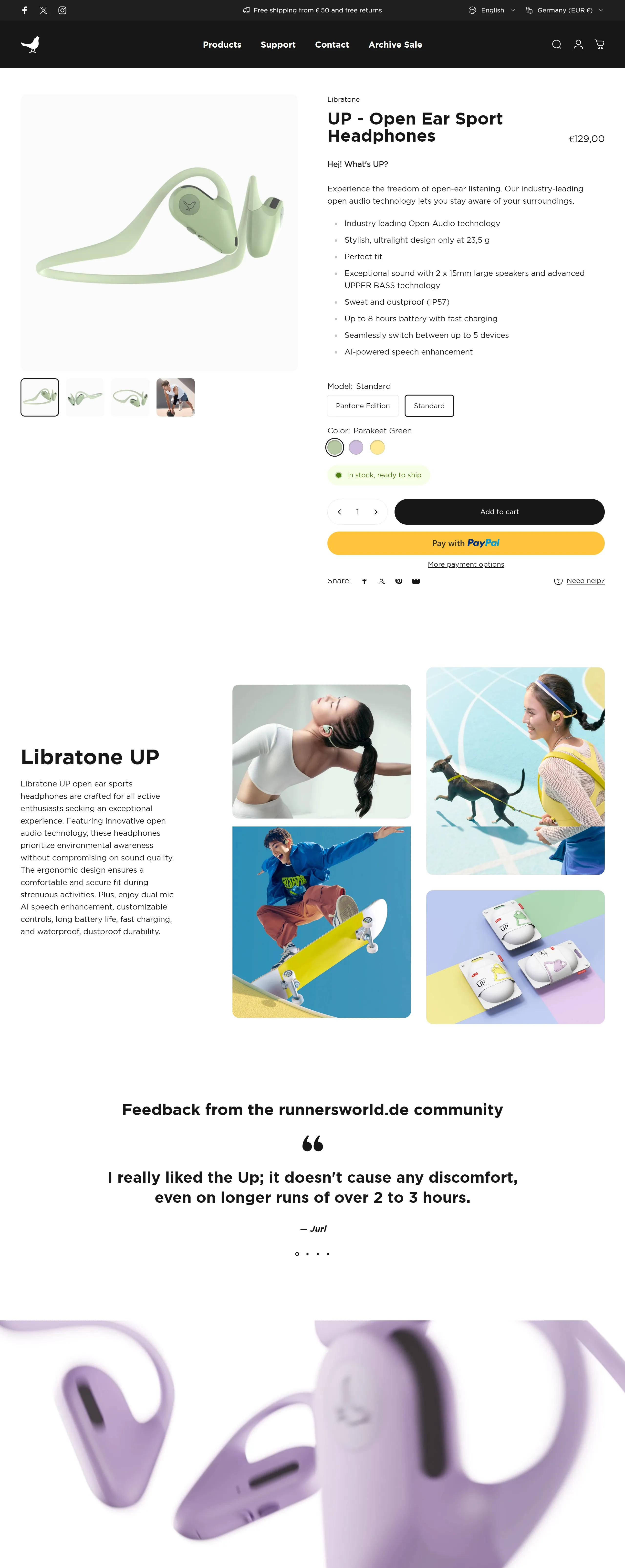 Libratone Продукт Libratone, тематика — Интернет-магазин, Продукт, цвета — Белый, стиль — Корпоративный, типографика — Без засечек