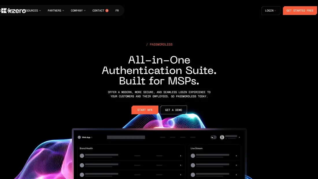 Секция «Первый экран» с сайта https://www.kzero.com/, тематика — IT и программное обеспечение, цвета — Черный, стиль — Корпоративный, Полигональный, типографика — Без засечек