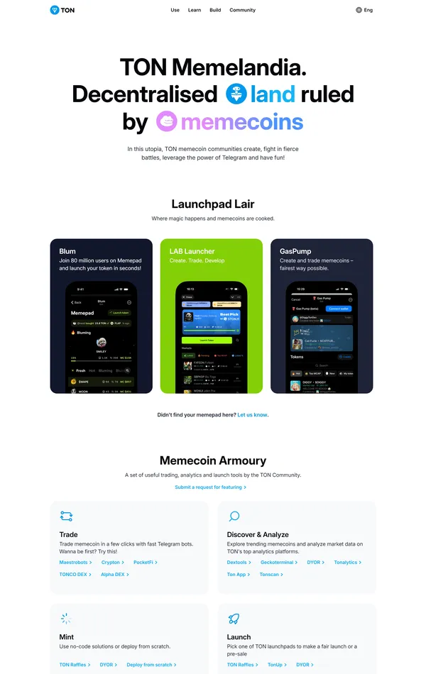 Главная TON, тематика — Крипто  и блокчейн, цвета — Белый, стиль — Корпоративный, типографика — Без засечек