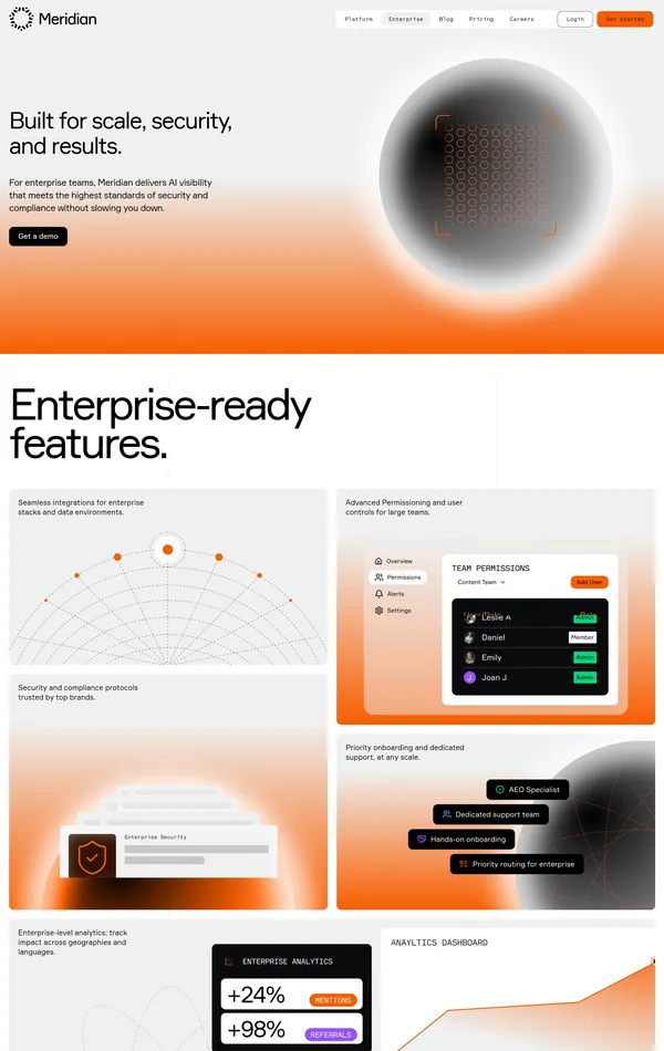 Услуги Meridian, тематика — IT и программное обеспечение, SaaS, цвета — Белый, стиль — Корпоративный, типографика — Без засечек