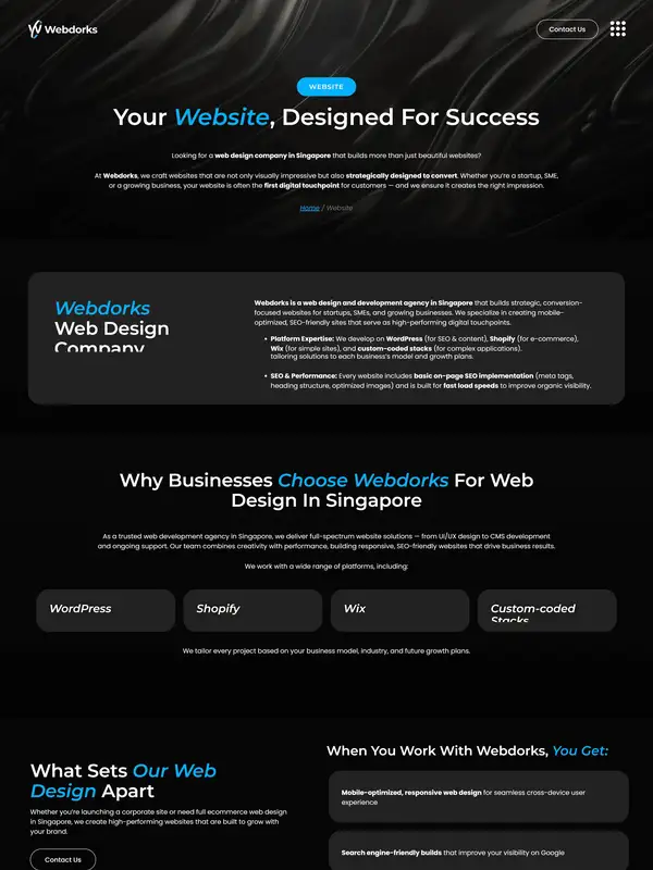 Лендинг Web Design Agency, тематика — Агентство , цвета — Черный, стиль — Корпоративный, Минимализм, типографика — Без засечек