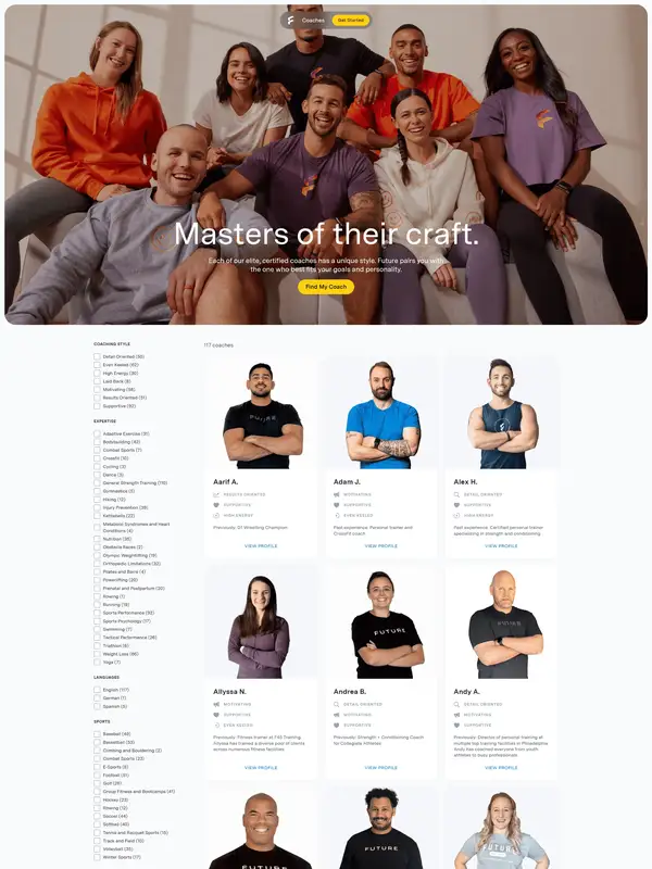 Каталог Future, тематика — Здоровье и фитнес, цвета — Белый, Черный, Серый, стиль — Корпоративный, Минимализм, типографика — Без засечек