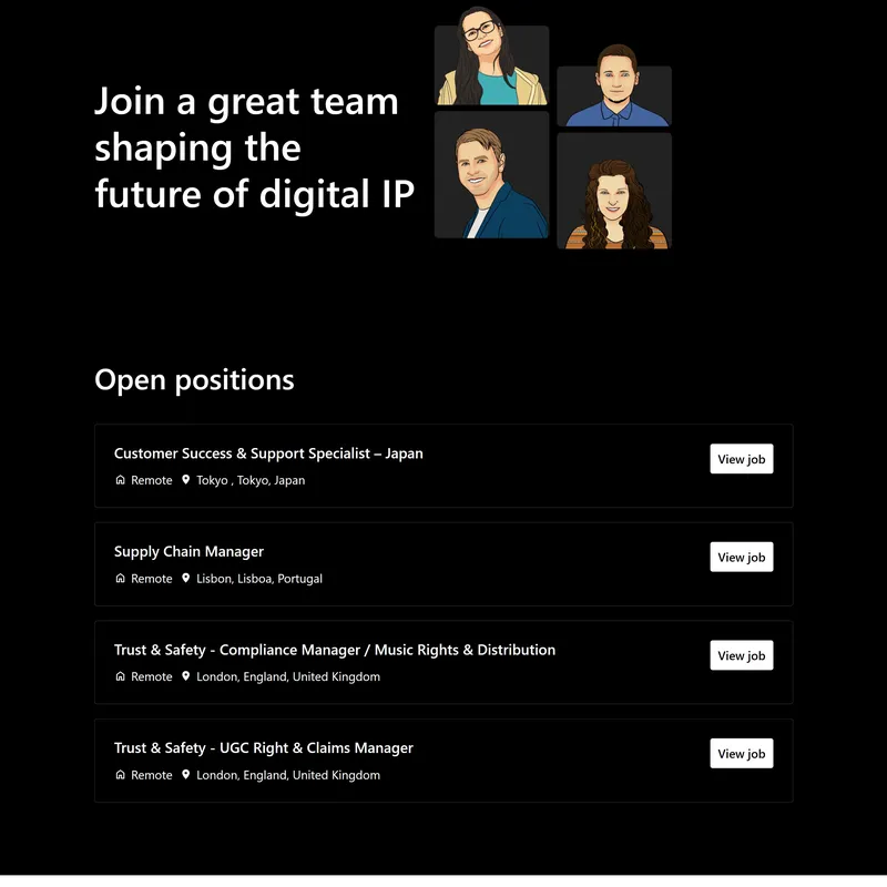 Страница карьеры Revelator, тематика — IT и программное обеспечение, цвета — Черный, стиль — Корпоративный, Минимализм, типографика — Без засечек
