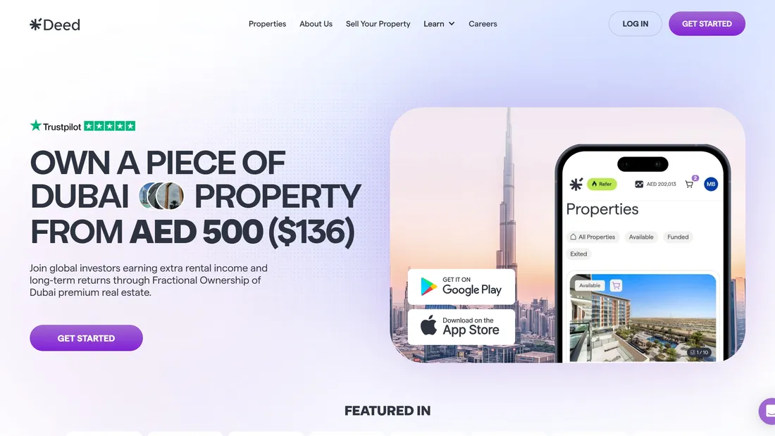 Секция «Первый экран» с сайта https://www.startdeed.com/, тематика — Недвижимость, цвета — Белый, Серый, стиль — Корпоративный, типографика — Без засечек