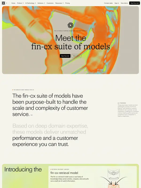Продукт Fin, тематика — SaaS, цвета — Белый, стиль — Корпоративный, Брутализм, типографика — Без засечек, Декоративные