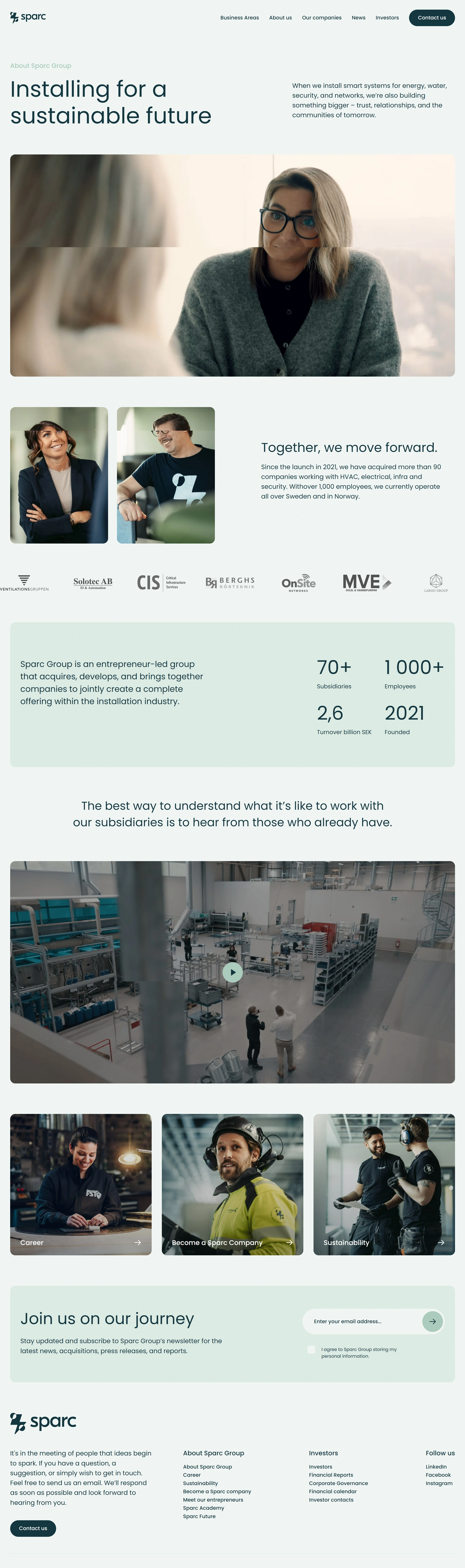 Sparc Group Страница о компании Sparc Group, тематика — Строительство, цвета — Белый, Черный, Серый, стиль — Корпоративный, Минимализм, типографика — Без засечек
