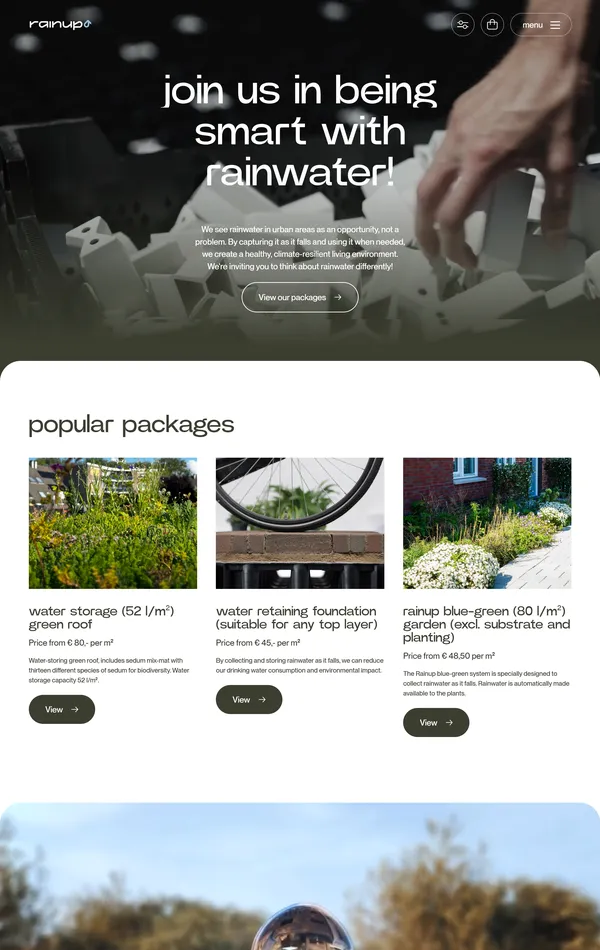 Главная Rainup, тематика — Финансы, цвета — Белый, Серый, стиль — Корпоративный, типографика — Без засечек