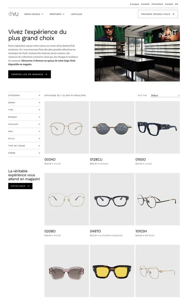 Каталог VU, тематика — Интернет-магазин, цвета — Белый, стиль — Корпоративный, Минимализм, типографика — Без засечек