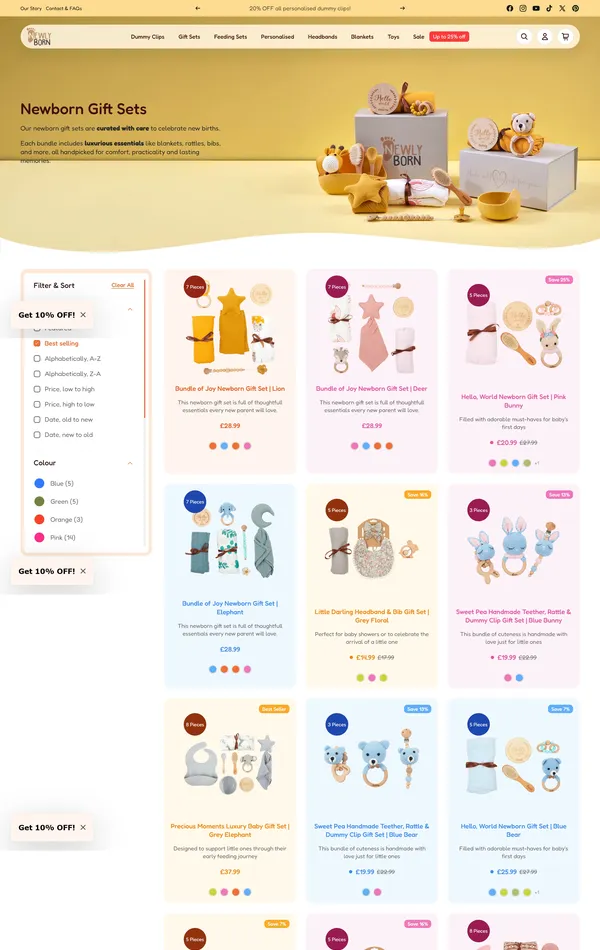 Каталог Newly Born UK, тематика — Интернет-магазин, цвета — Белый, Розовый, стиль — Корпоративный, типографика — Без засечек