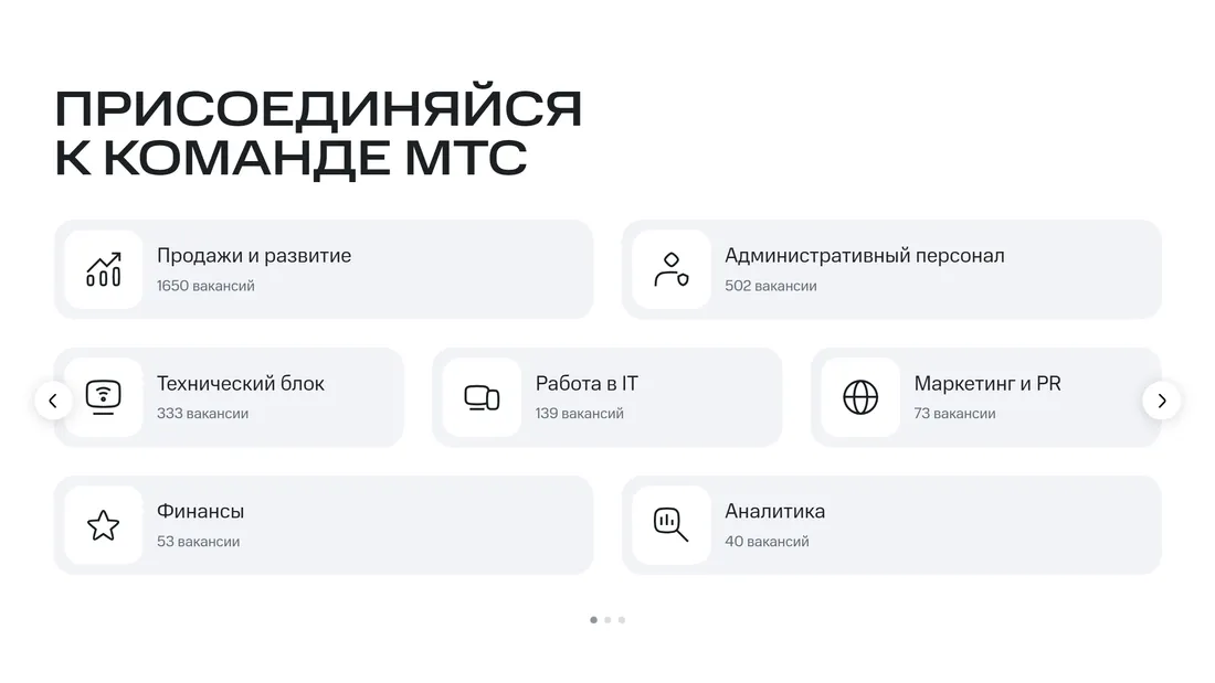 Секция «О компании» с сайта https://moskva.mts.ru/, тематика — Телекоммуникации, цвета — Белый, стиль — Корпоративный, Минимализм, типографика — Без засечек