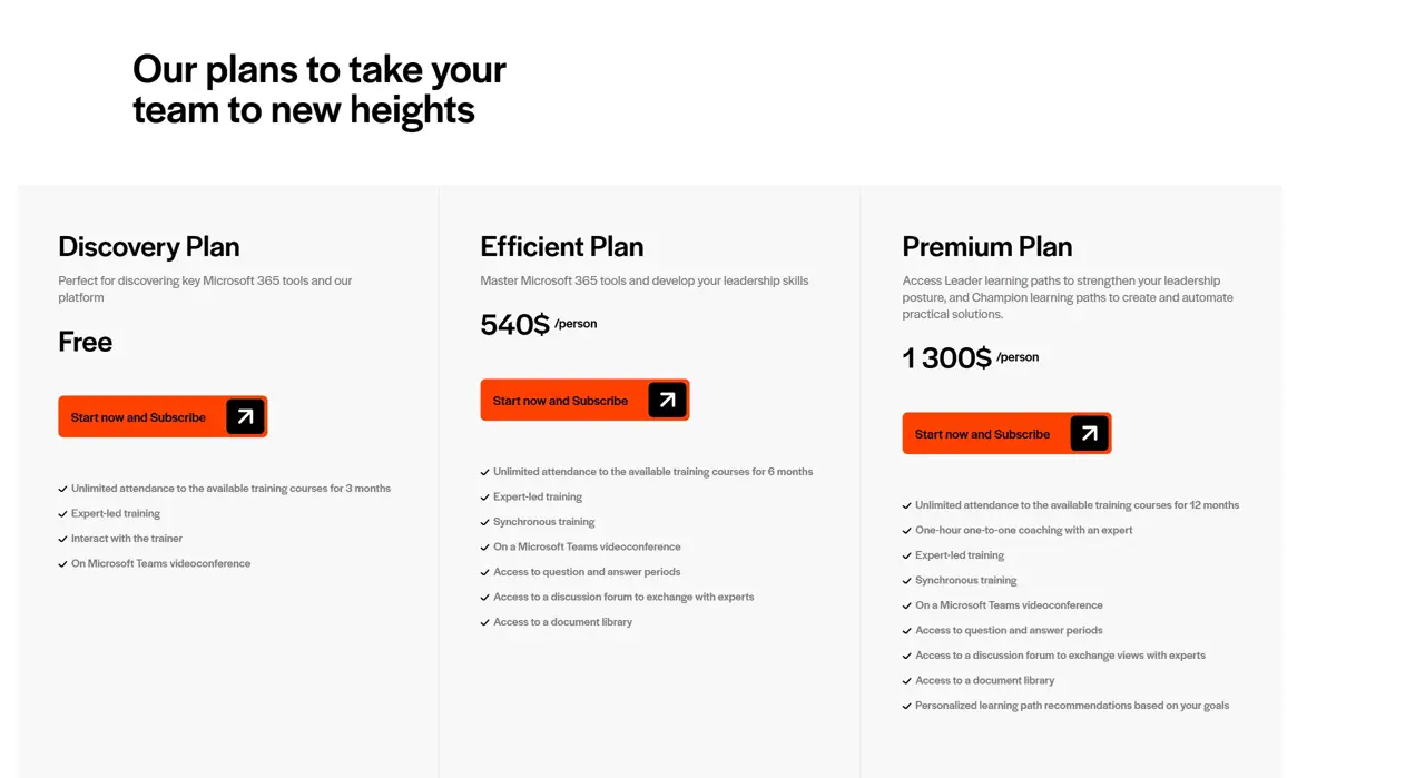 Секция «Цены» с сайта https://talamus.pro/en/, тематика — SaaS, цвета — Белый, Серый, стиль — Корпоративный, Минимализм, типографика — Без засечек