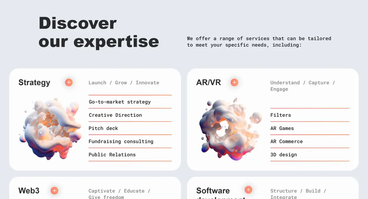 Секция «Услуги» с сайта https://digitalalpaca.io/, тематика — Маркетинг, цвета — Белый, стиль — Корпоративный, Карточный, Минимализм, типографика — Без засечек