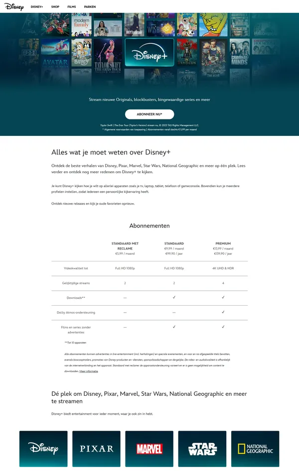 Многостраничный сайт Disney, тематика — Развлечения, цвета — Белый, Черный, стиль — Корпоративный, типографика — Без засечек