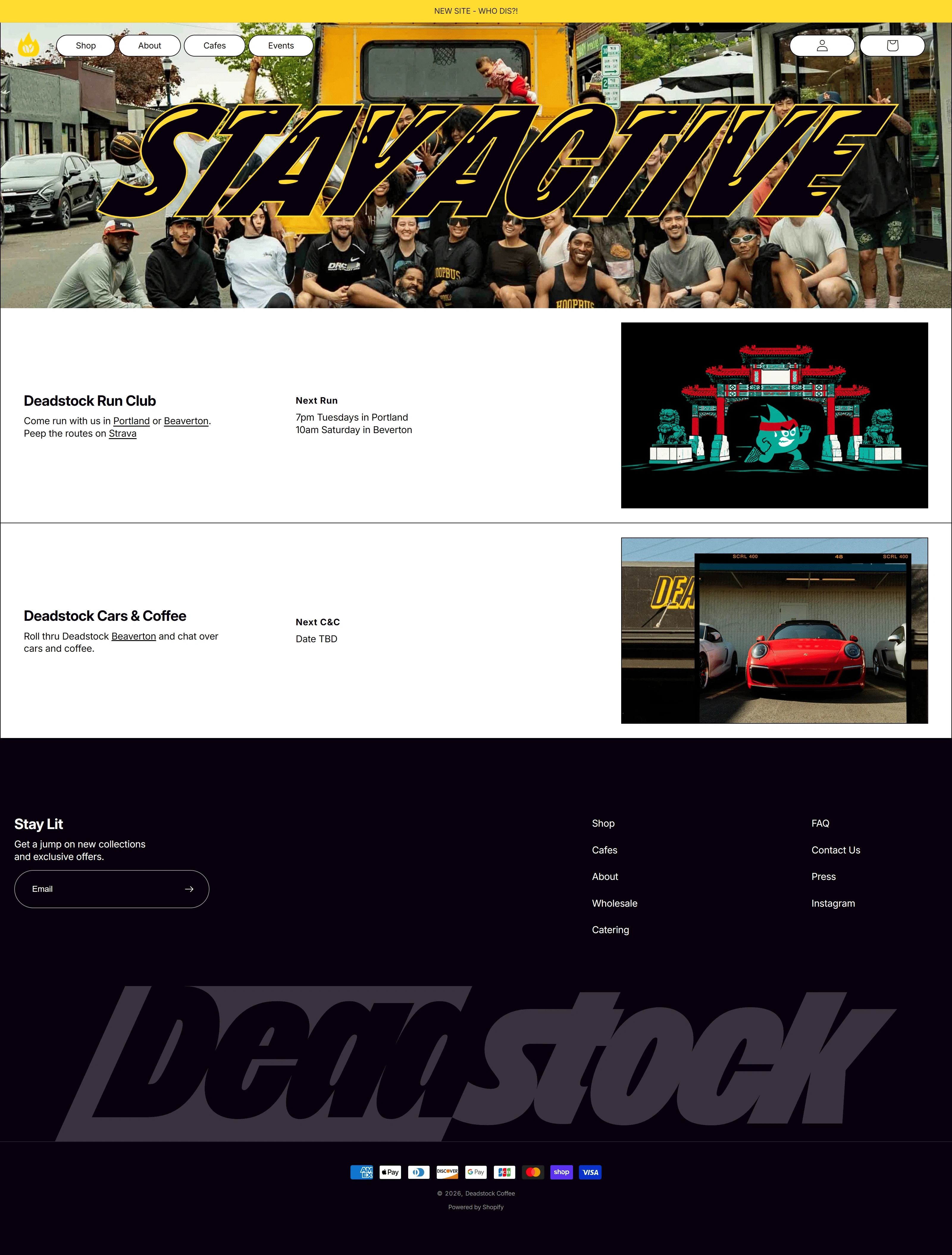 Deadstock Coffee Главная Deadstock Coffee, тематика — Еда и напитки, цвета — Черный, Серый, стиль — Брутализм, типографика — Без засечек, Декоративные