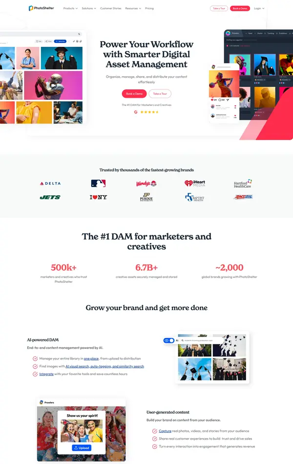 Главная PhotoShelter, тематика — IT и программное обеспечение, цвета — Белый, стиль — Корпоративный, типографика — Без засечек