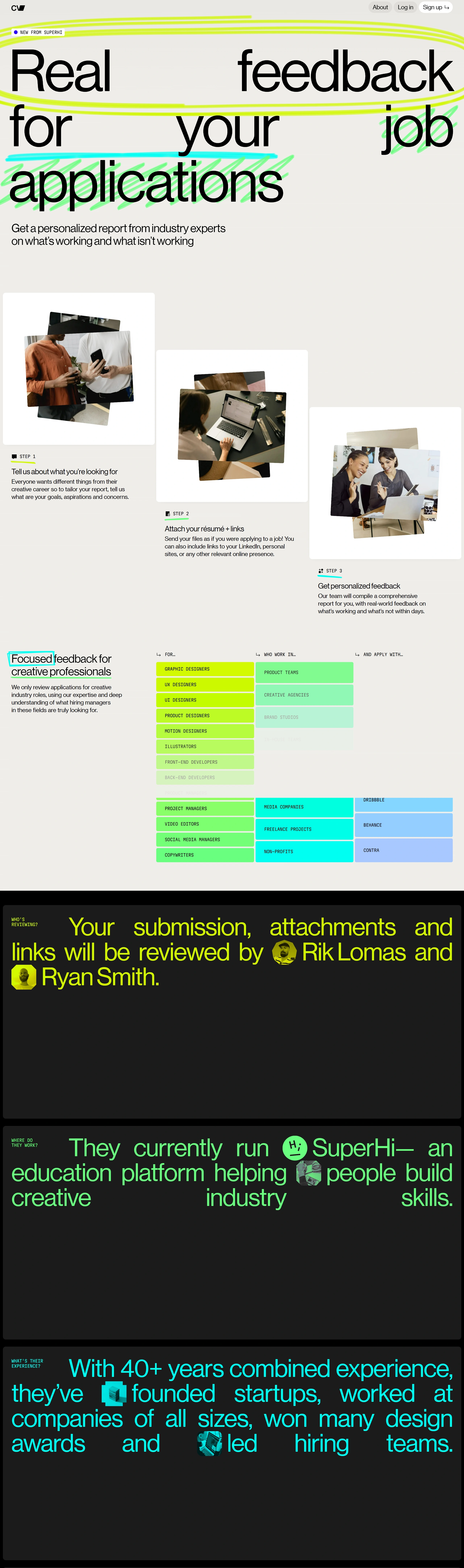 SuperHi.cv Главная SuperHi.cv, тематика — Образование, цвета — Белый, Черный, стиль — Типографика, Брутализм, типографика — Без засечек