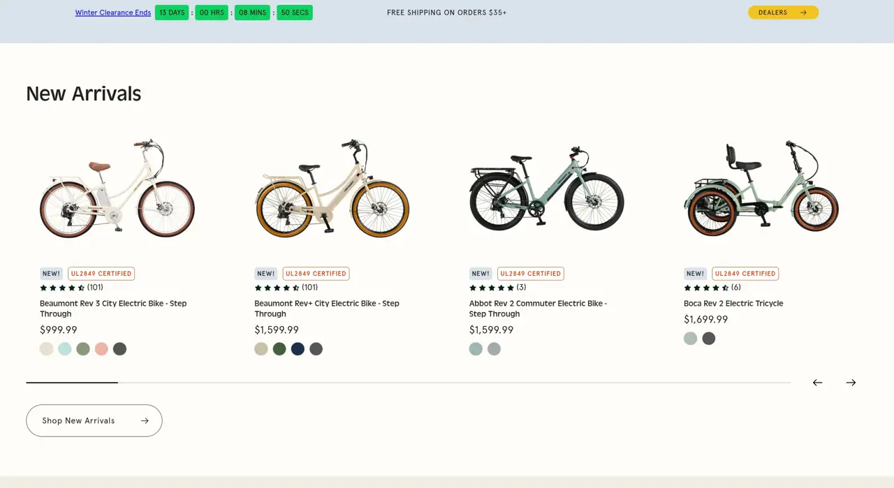 Секция «Товары» с сайта https://retrospec.com/, тематика — Интернет-магазин, цвета — Белый, Серый, стиль — Минимализм, типографика — Без засечек