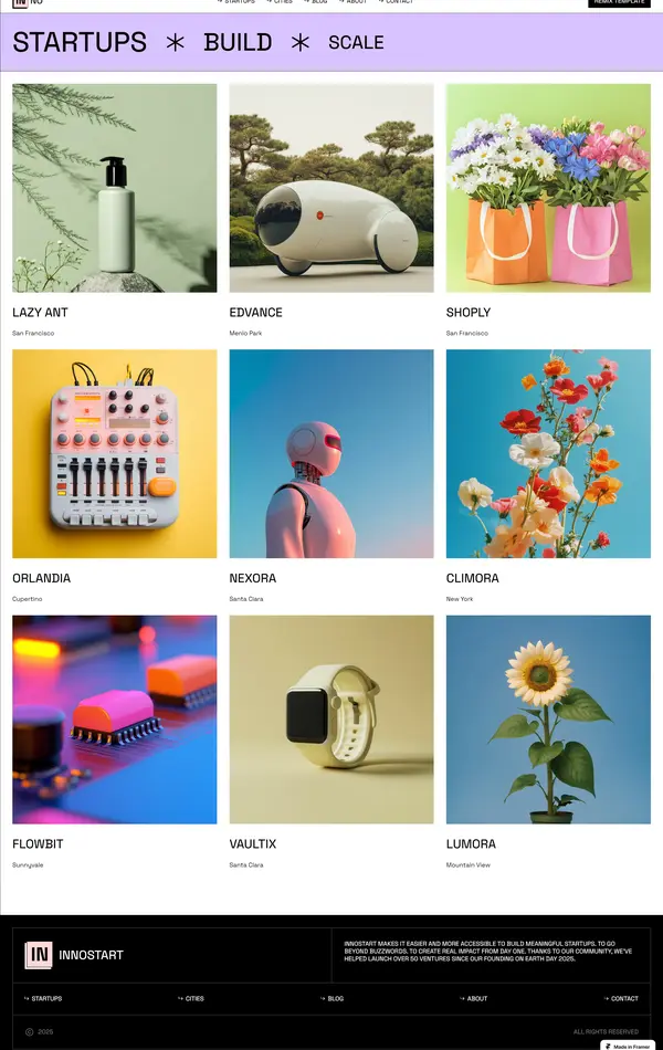 Портфолио Innostart, тематика — IT и программное обеспечение, цвета — Белый, Черный, Серый, стиль — Минимализм, типографика — Без засечек