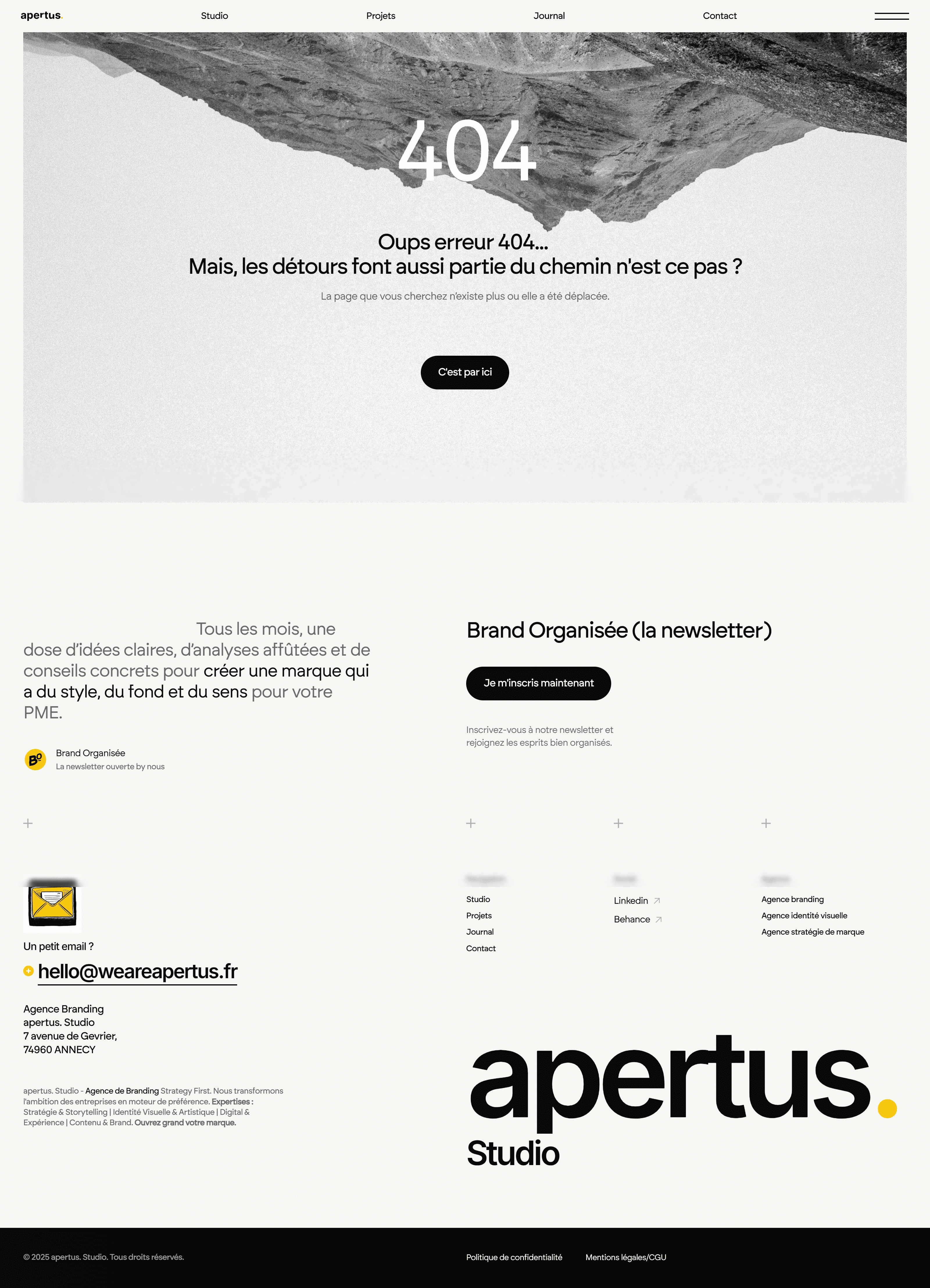 apertus 404-страница apertus, тематика — Агентство , цвета — Белый, Серый, стиль — Минимализм, типографика — Без засечек