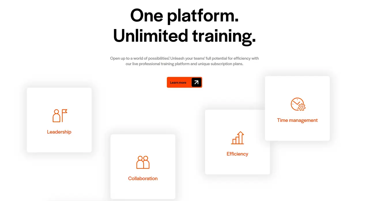 Секция «Призыв к действию» с сайта https://talamus.pro/en/, тематика — SaaS, цвета — Белый, Серый, стиль — Корпоративный, Карточный, типографика — Без засечек