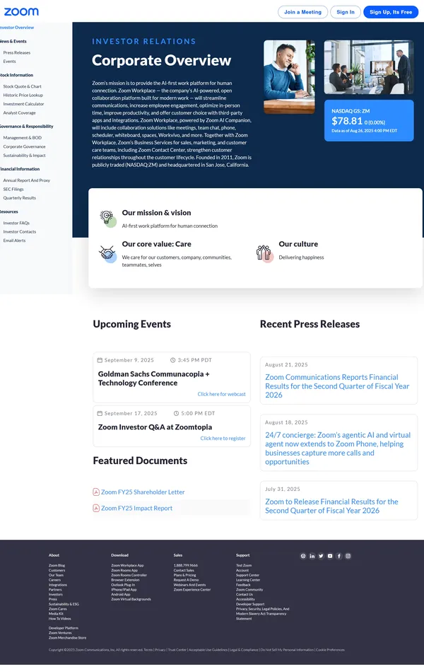 База знаний Zoom, тематика — IT и программное обеспечение, SaaS, цвета — Белый, Черный, стиль — Корпоративный, Минимализм, типографика — Без засечек
