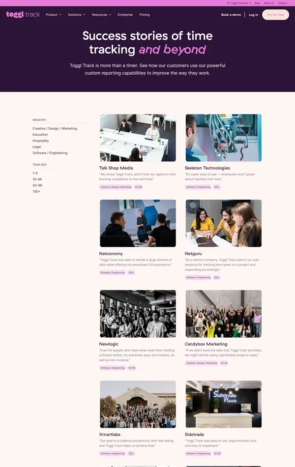 Блог Toggl Track, тематика — IT и программное обеспечение, цвета — Белый, Черный, Серый, стиль — Корпоративный, типографика — Без засечек