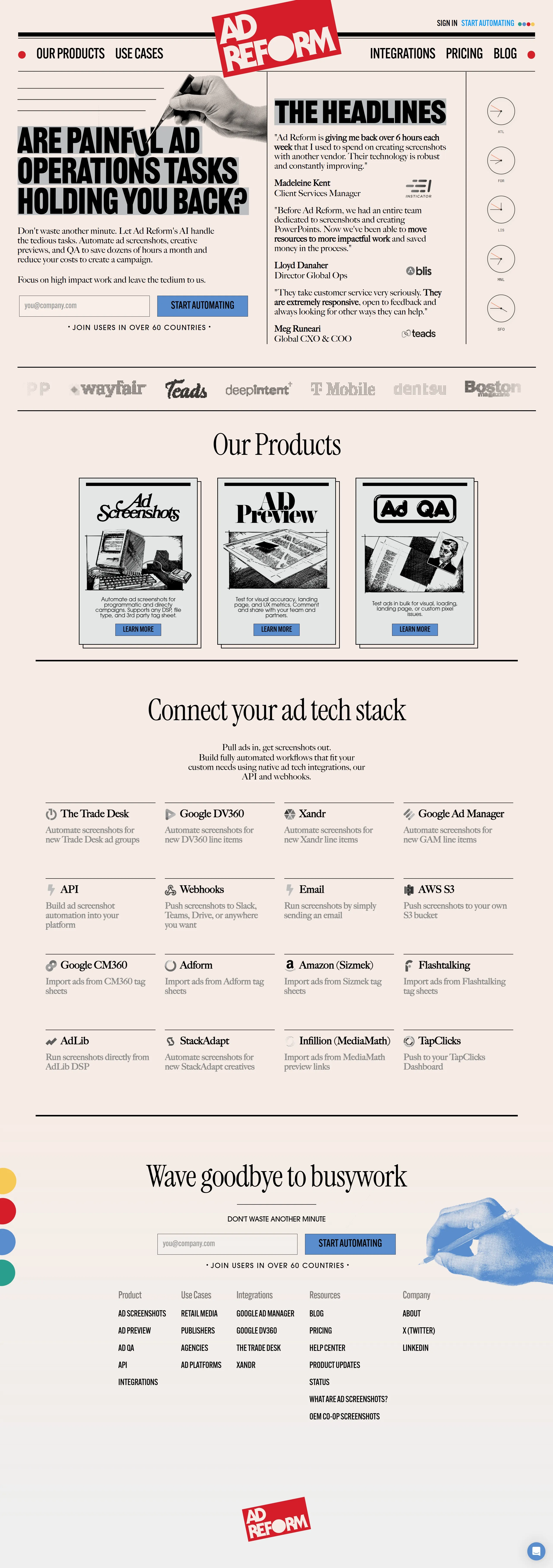 Ad Reform Главная Ad Reform, тематика — IT и программное обеспечение, цвета — Белый, стиль — Корпоративный, Минимализм, типографика — С засечками, Без засечек