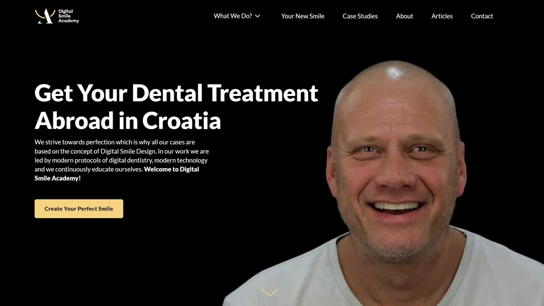 Секция «Первый экран» с сайта https://dsa.clinic/, тематика — Здоровье и фитнес, цвета — Черный, Серый, стиль — Корпоративный, Минимализм, типографика — Без засечек