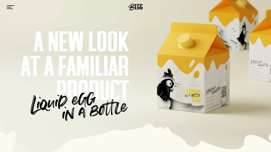 Секция «Первый экран» с сайта https://begg.webflow.io/, тематика — Еда и напитки, цвета — Белый, Серый, стиль — Рисованный, Минимализм, типографика — Без засечек, Рукописные