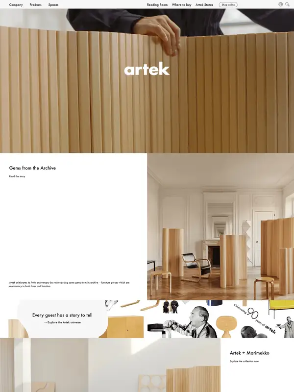 Главная Artek, тематика — Дизайн, цвета — Белый, Серый, Коричневый, стиль — Классический, Минимализм, типографика — Без засечек