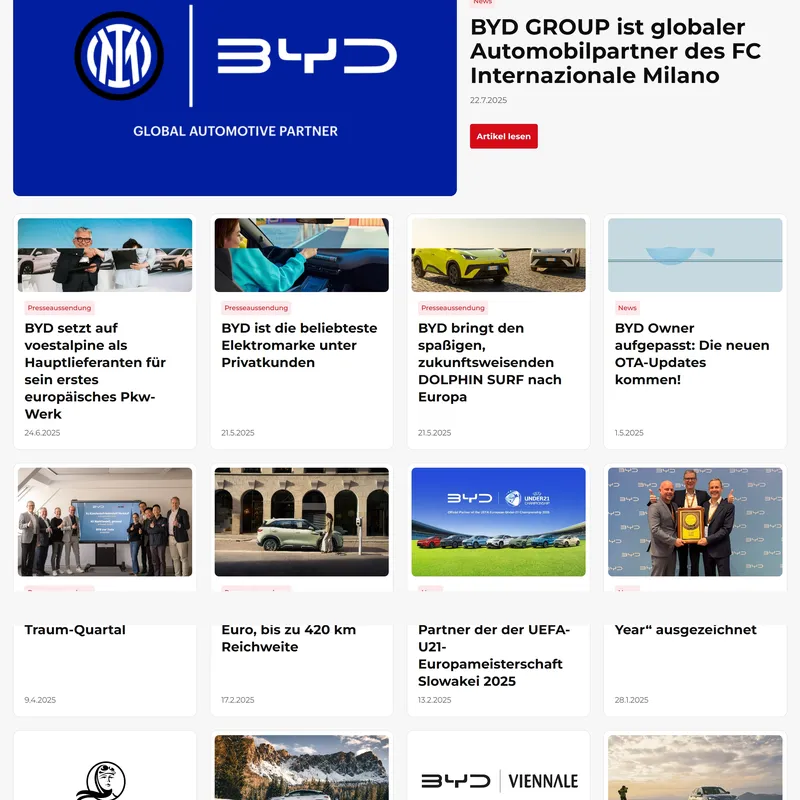 Блог BYD, тематика — Продукт, цвета — Белый, Серый, Синий, стиль — Корпоративный, типографика — Без засечек