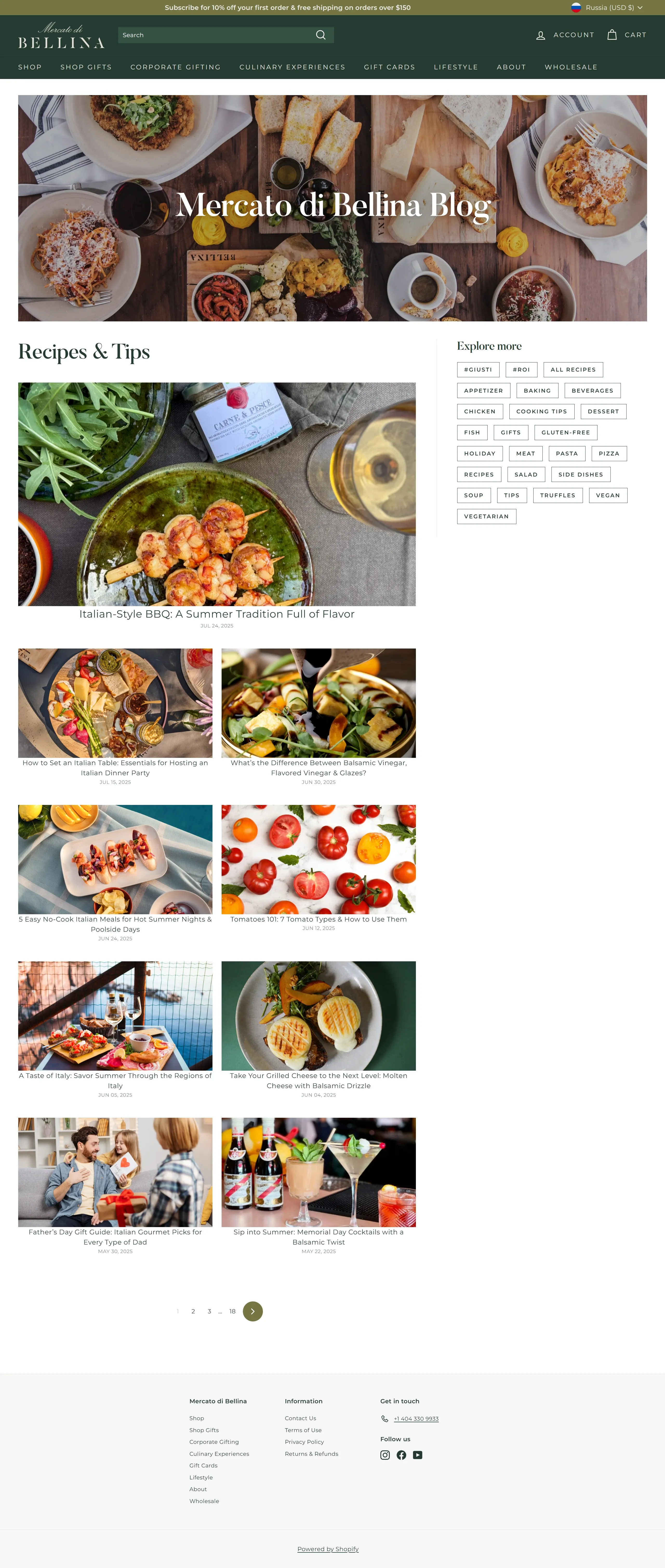 Mercato Di Bellina Блог Mercato Di Bellina, тематика — Интернет-магазин, Еда и напитки, цвета — Белый, Серый, стиль — Корпоративный, типографика — Без засечек