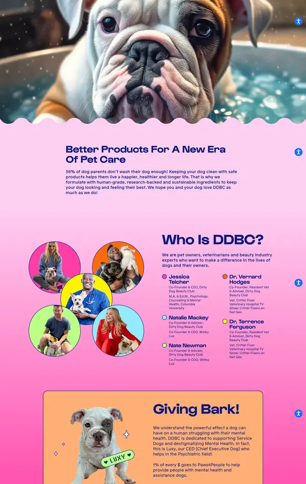 Страница о компании ThermoKonnect, тематика — Домашние животные, цвета — Белый, Серый, Розовый, стиль — Фестивальный, типографика — Без засечек, Декоративные