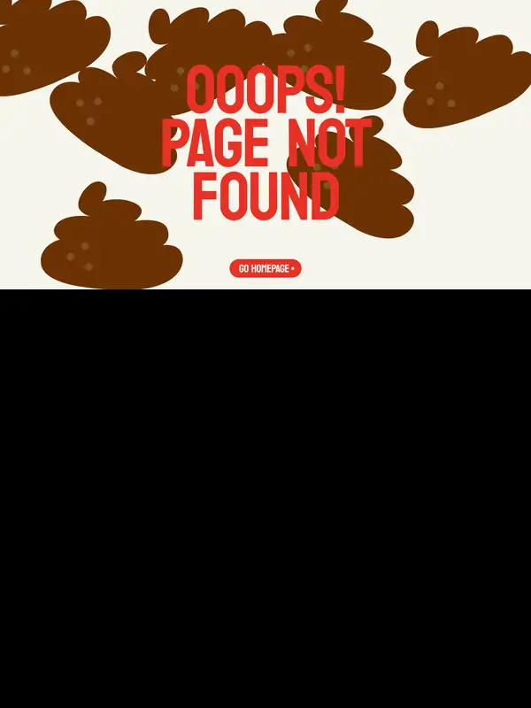 404-страница Don't Board Me, тематика — Домашние животные, цвета — Белый, Коричневый, типографика — Декоративные