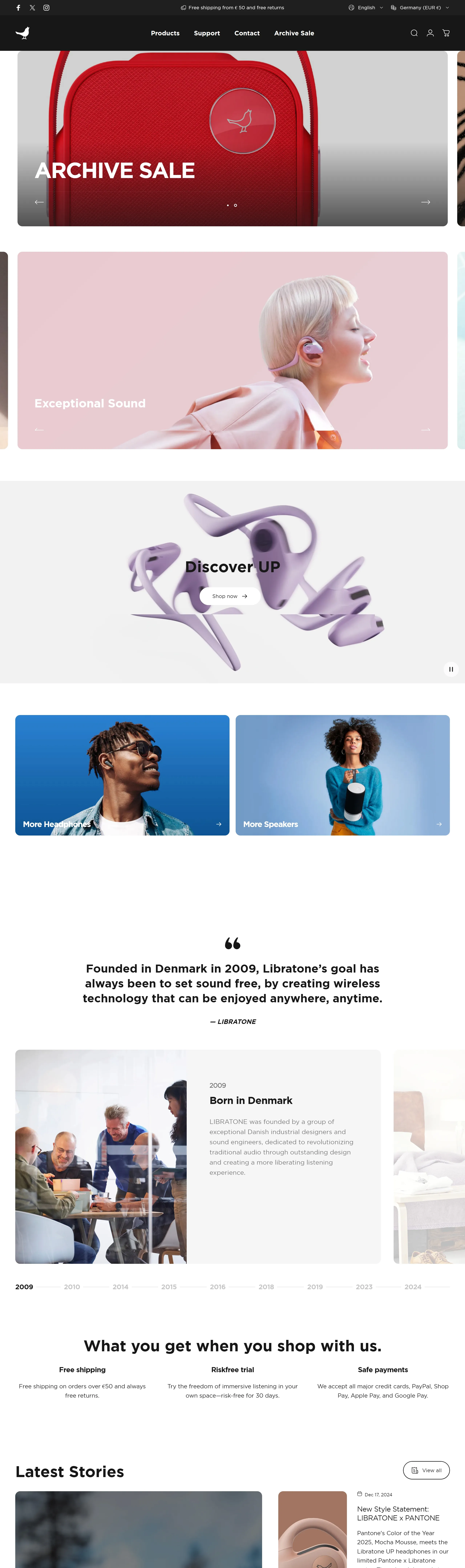 Libratone Главная Libratone, тематика — Интернет-магазин, цвета — Белый, Серый, стиль — Корпоративный, типографика — Без засечек