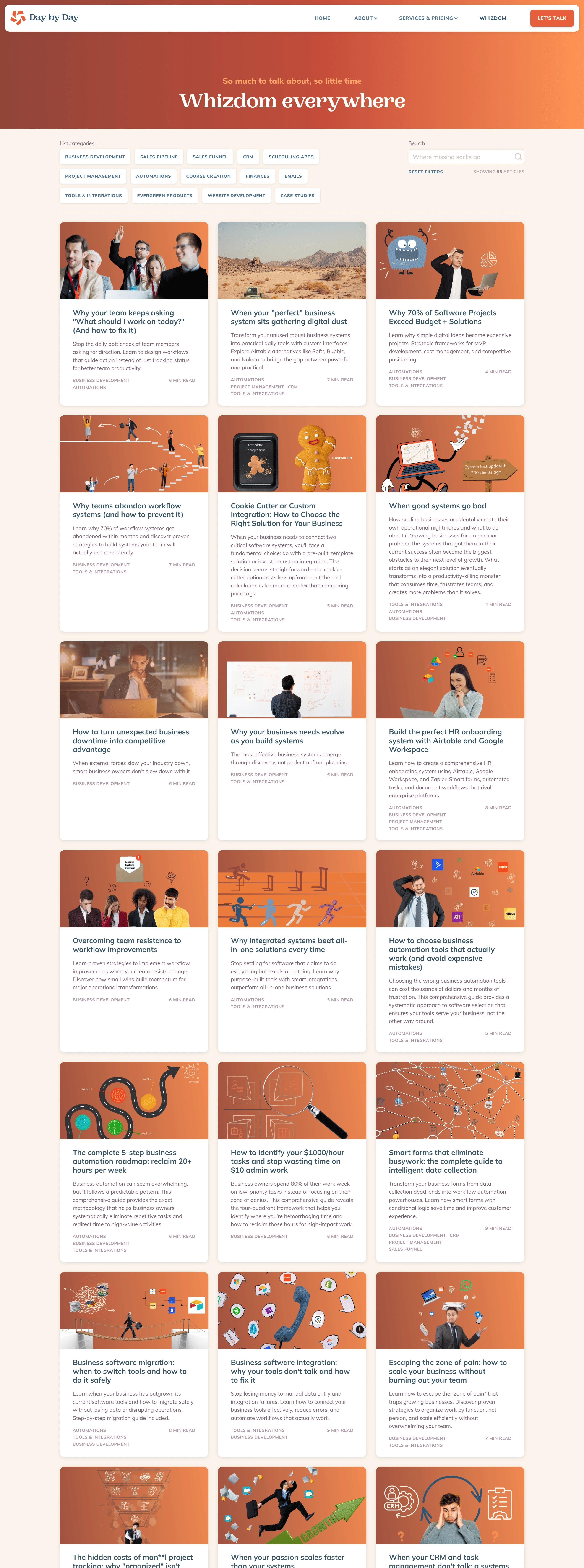 Day by Day Блог Day by Day, тематика — SaaS, цвета — Белый, Серый, стиль — Плоский, Корпоративный, Карточный, типографика — Без засечек