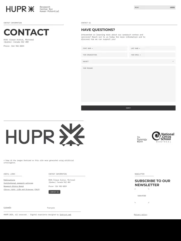 Контакты HUPR, тематика — Другое, цвета — Белый, Серый, стиль — Корпоративный, Минимализм, типографика — Без засечек