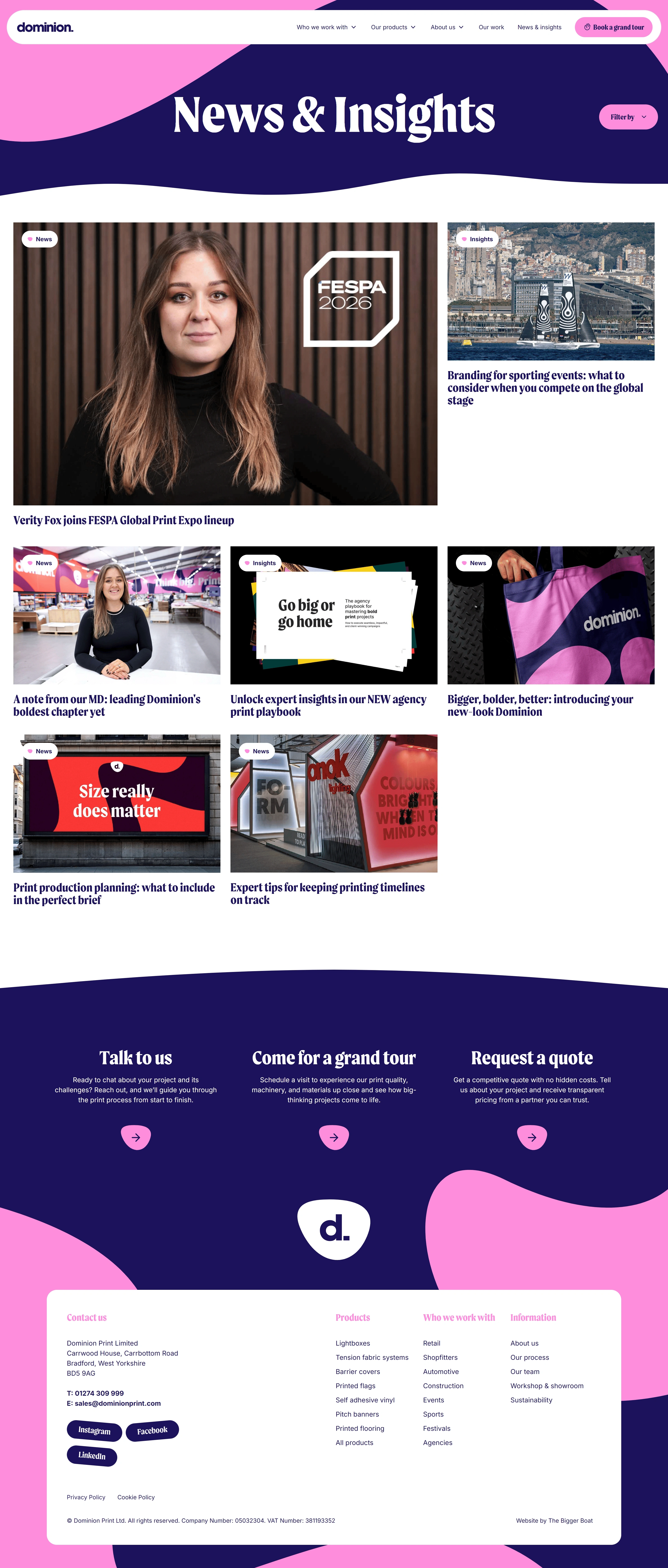 Dominion Print Новости Dominion Print, тематика — Другое, цвета — Белый, Черный, Серый, стиль — Корпоративный, Минимализм, типографика — Без засечек