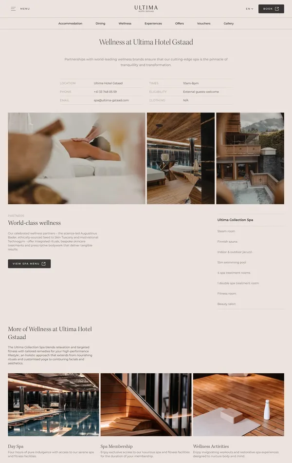 Услуги Ultima Hotel, тематика — Размещение, Путешествия и туризм, цвета — Белый, Черный, Серый, стиль — Корпоративный, Минимализм, типографика — Без засечек
