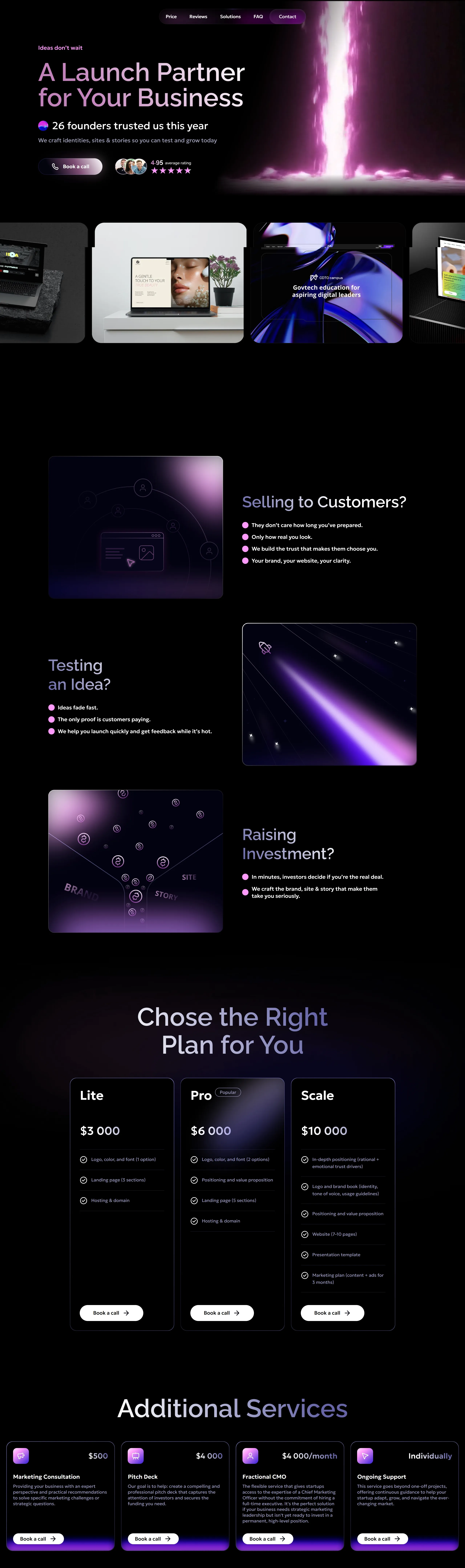 Лендинг Outflame, тематика — Бизнес и профессиональные услуги, цвета — Черный, стиль — Корпоративный, типографика — Без засечек