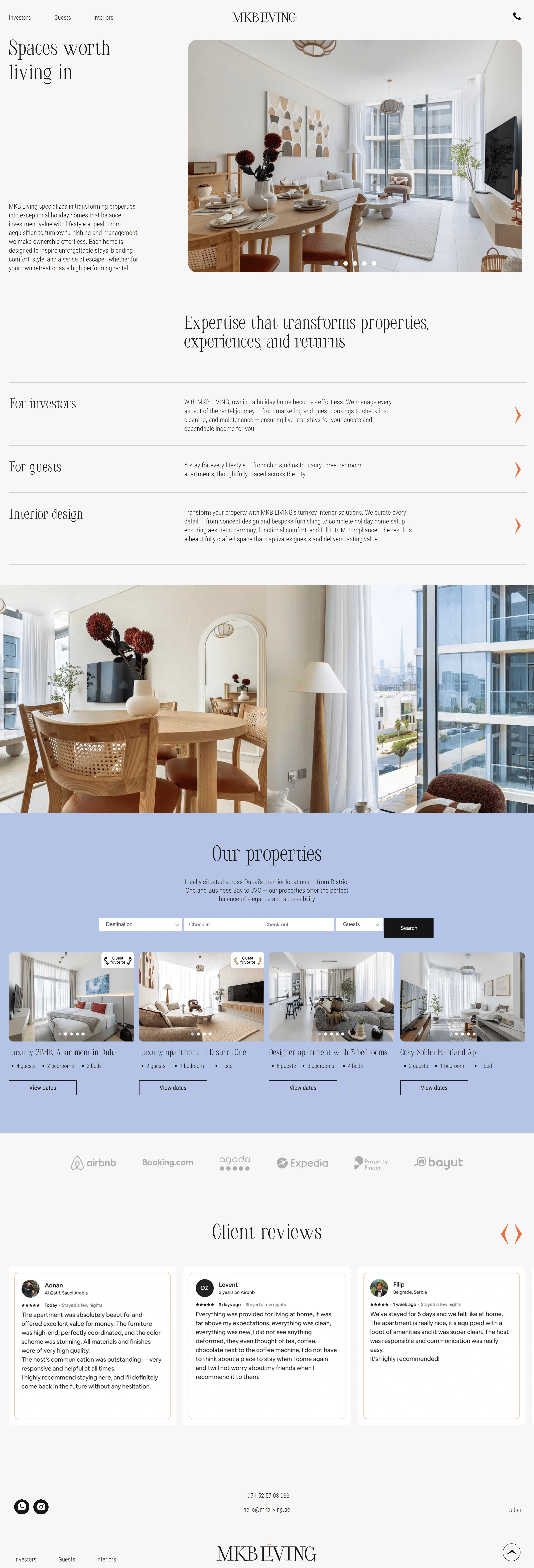 MKB Living Лендинг MKB Living, тематика — Недвижимость, цвета — Белый, Серый, стиль — Корпоративный, Минимализм, типографика — Без засечек