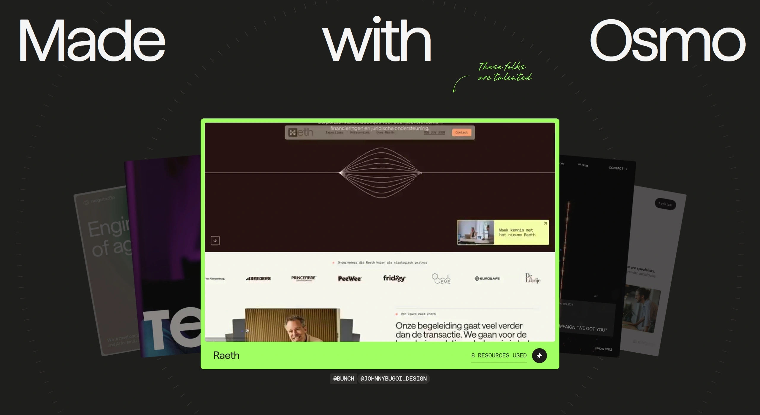 Osmo Секция «Кейсы» с сайта https://www.osmo.supply/, тематика — Бизнес и профессиональные услуги, цвета — Черный, стиль — Корпоративный, Минимализм, типографика — Без засечек