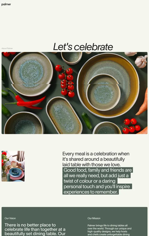 Страница о компании Palmer, тематика — Интернет-магазин, цвета — Белый, Серый, стиль — Корпоративный, Минимализм, типографика — Без засечек