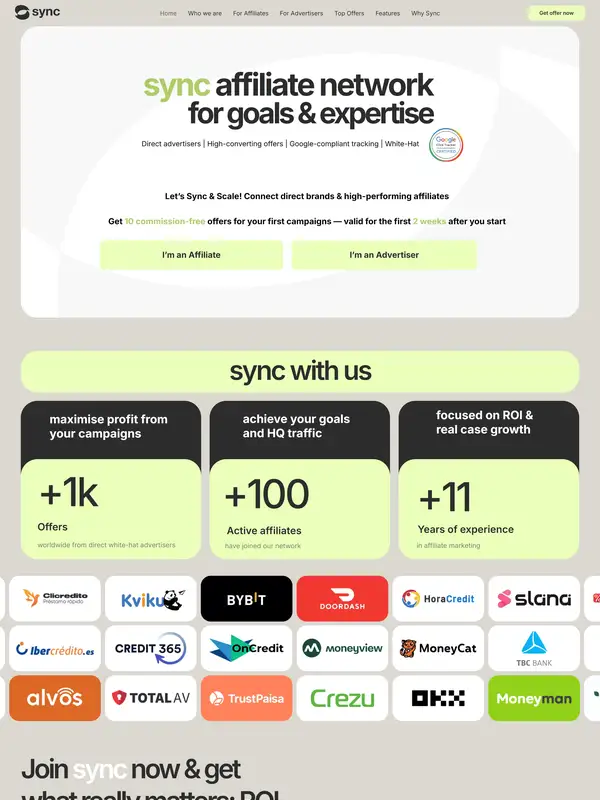 Лендинг Sync, тематика — SaaS, цвета — Белый, Черный, Серый, стиль — Корпоративный, Минимализм, типографика — Без засечек