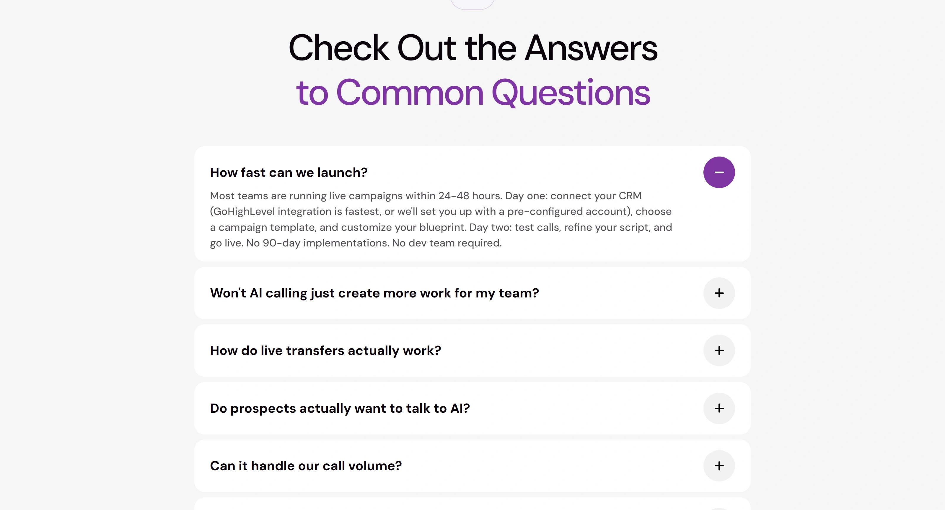 Voxr AI Секция «FAQ» с сайта https://www.voxr.ai/, тематика — SaaS, цвета — Белый, Серый, стиль — Корпоративный, Минимализм, типографика — Без засечек