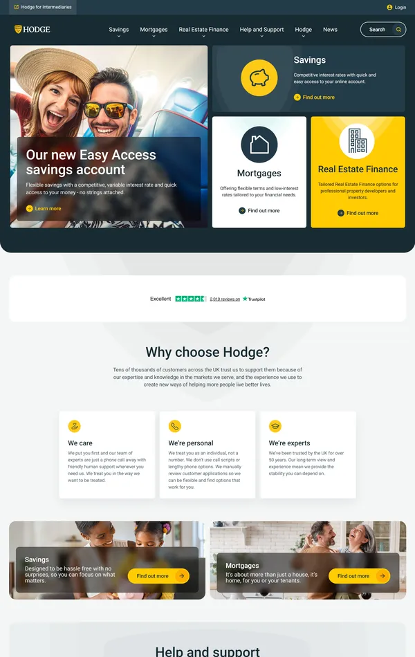 Главная Hodge, тематика — Финансы, цвета — Белый, Черный, Серый, стиль — Корпоративный, типографика — Без засечек