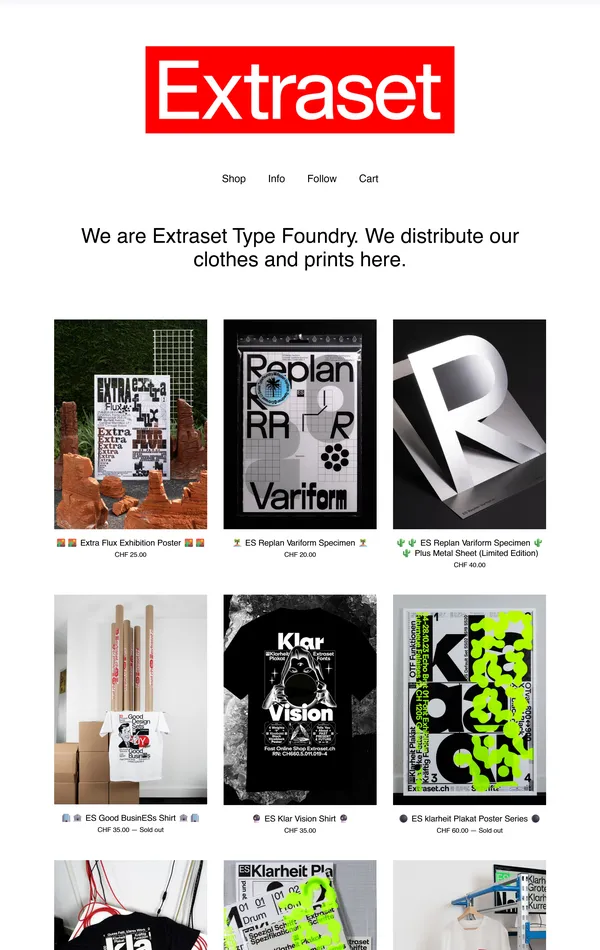 Каталог Extraset, тематика — Интернет-магазин, Дизайн, цвета — Белый, Серый, стиль — Типографика, Брутализм, типографика — Без засечек, Декоративные